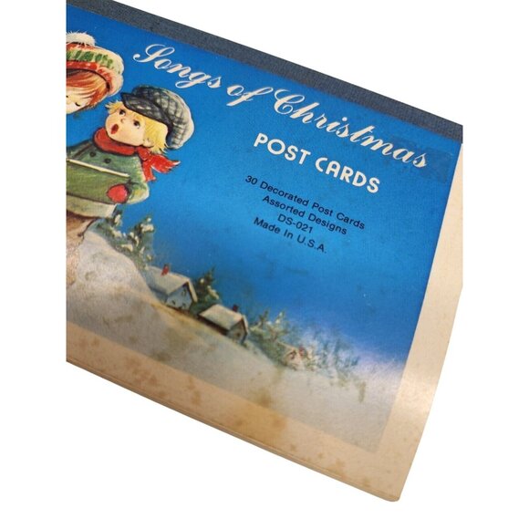 Vintage Post Card Booklet- Songs Of Christmas, 4.25x5.75" 4 Designs 30 cards - Picture 3 of 6